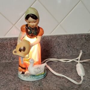 1960's Girl w/ Goose Night Light